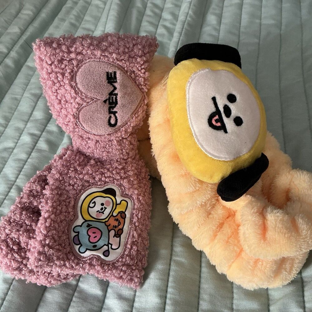 BT21 Chimmy Plush Doll + Pink Crème Shop Blanket Set Kpop BTS Character Cute